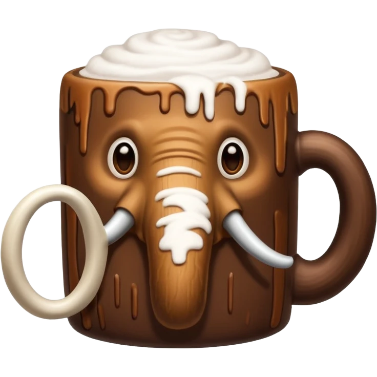 A mammoth who drinks a hot chocolate emoji