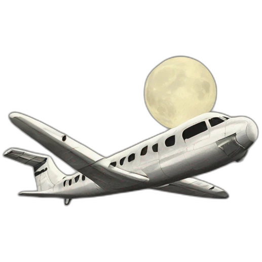 Snake on a plane on the moon in 1950 emoji