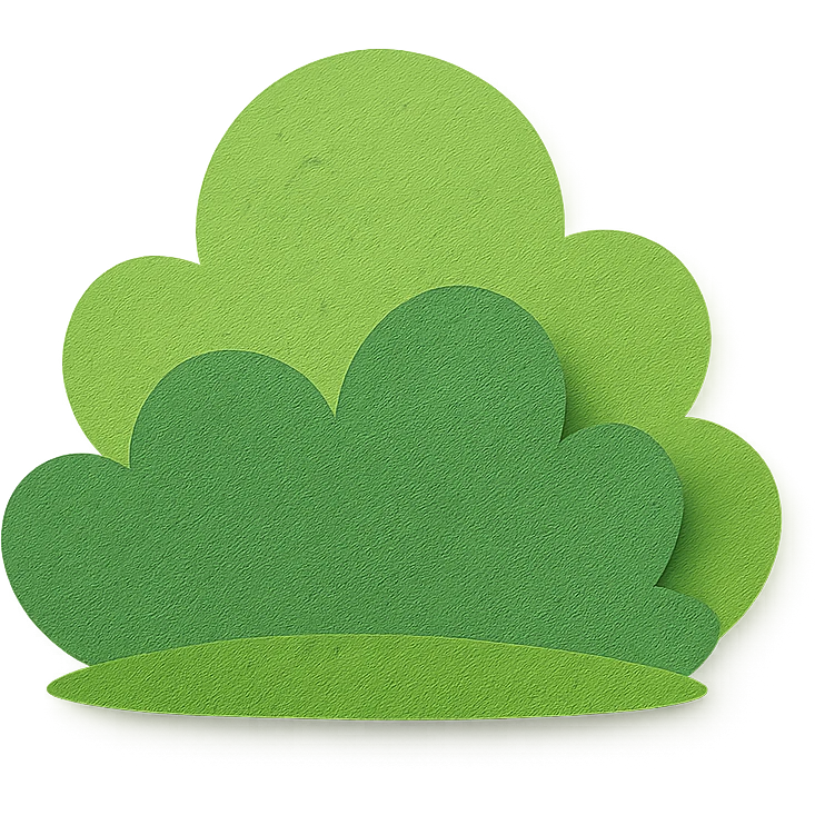 paper craft style bush with layered paper look emoji