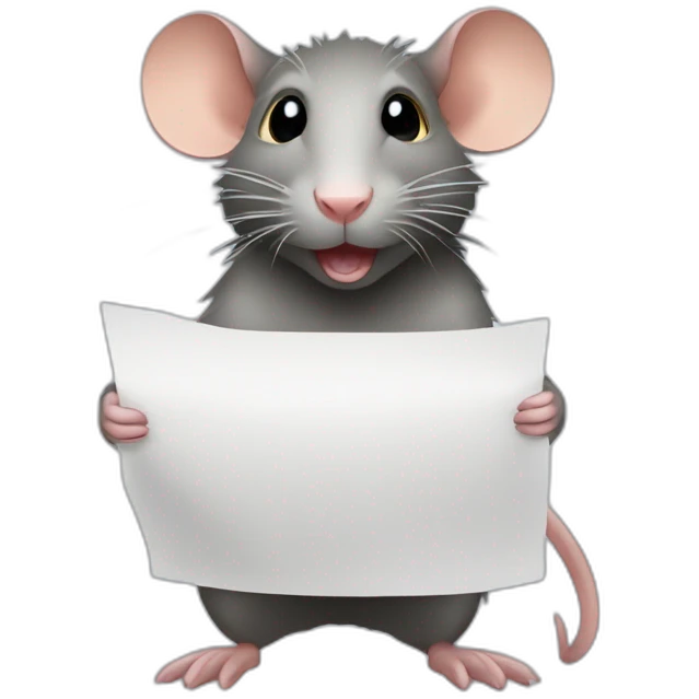 rat with a sheet of paper emoji