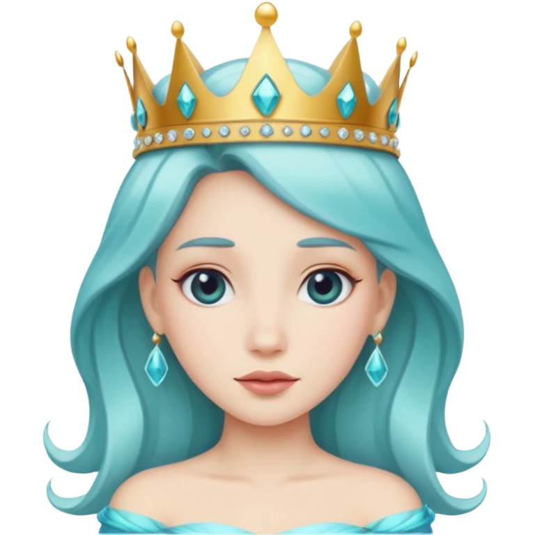aqua princess, bold, crown emoji