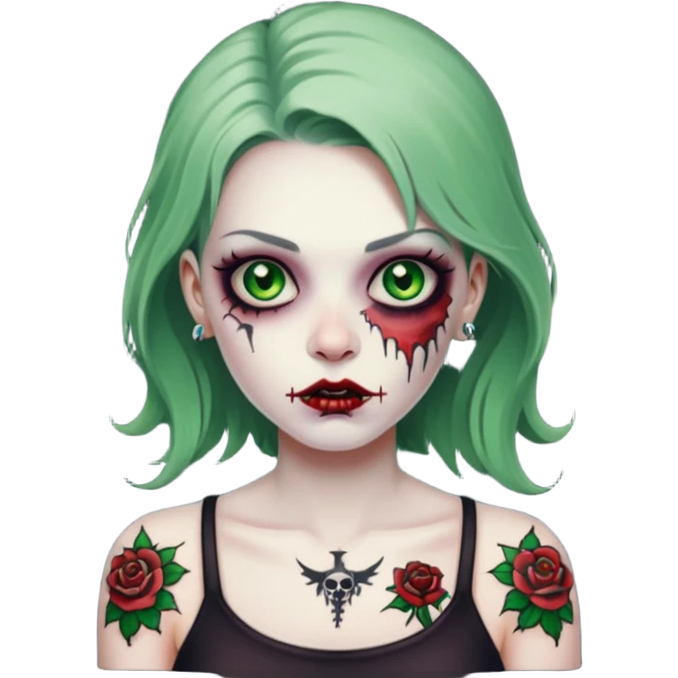 lady zombie with tattoo emoji