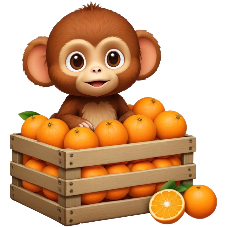 Cheburashka in a crate of oranges emoji