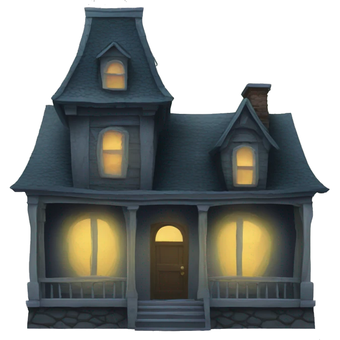 apple emoji of an haunted house emoji