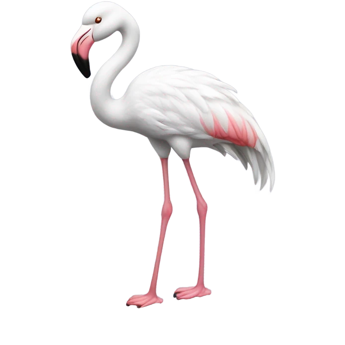 White flamingo pooping emoji