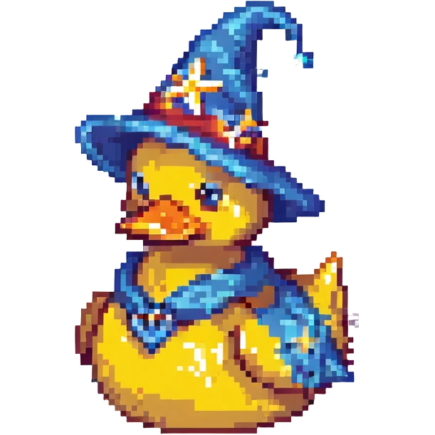 rubber duck with wizard hat emoji