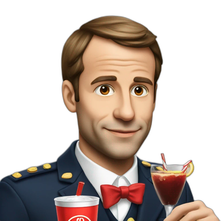 Macron drink a coca emoji