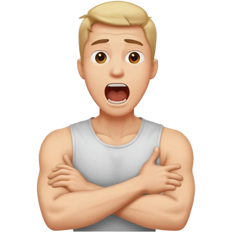 arms crossed holding neck screaming guy emoji