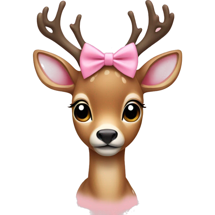 Deer with baby pink bow  emoji