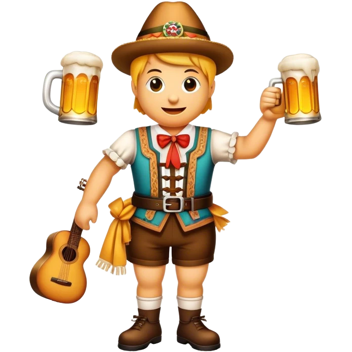 Cinematic Realistic Oktoberfest Pop Culture Emoji, depicting a vibrant celebration with beer, music, and traditional costumes rendered with dynamic textures and festive lighting. emoji