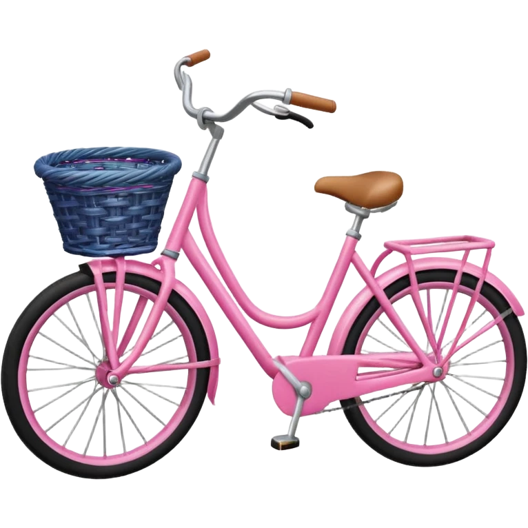 pink Swedish bicycle with wicker basket emoji