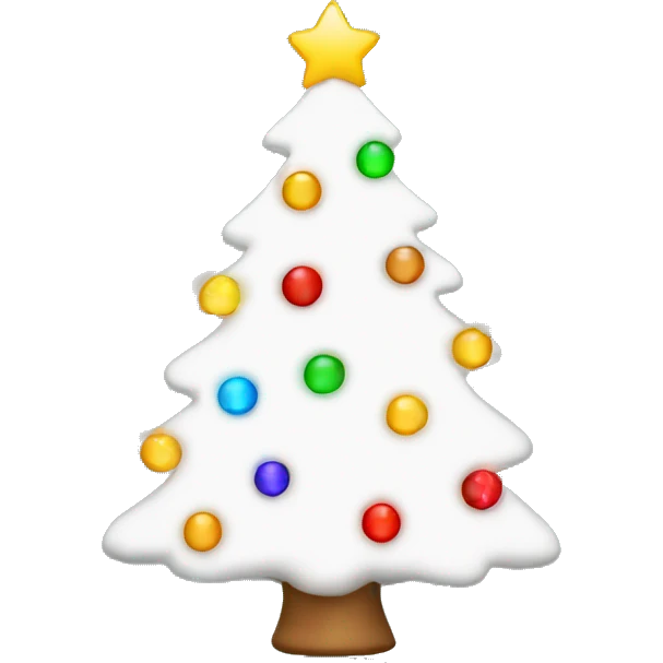 white christmas tree with christmas lights emoji