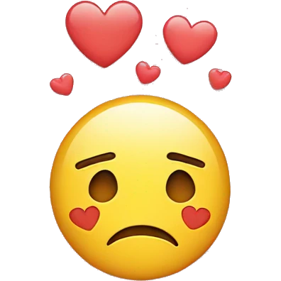 Sad face with hearts emoji