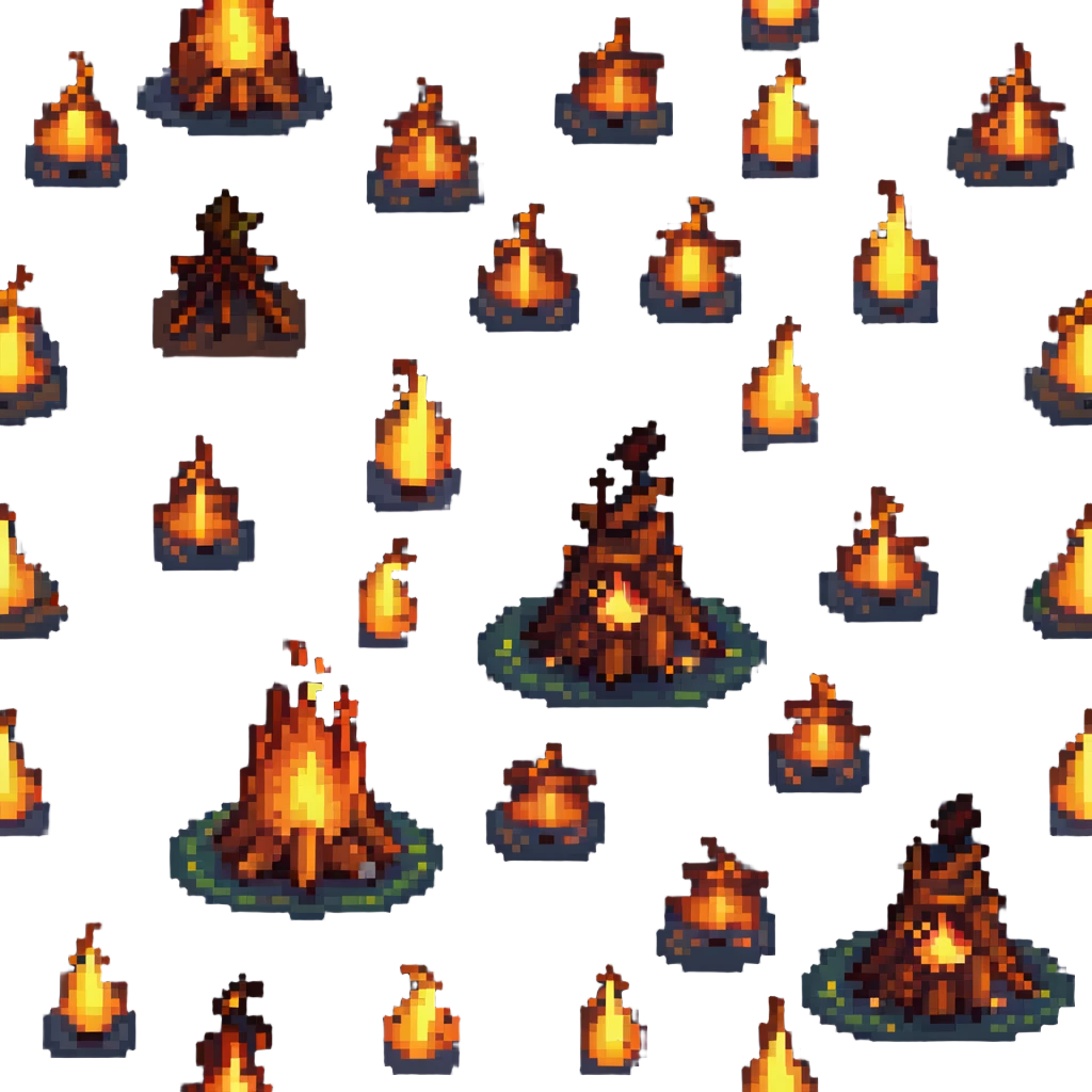glowing bonfire at night emoji
