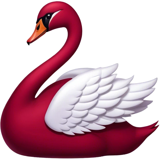 Dark red velvet swan emoji