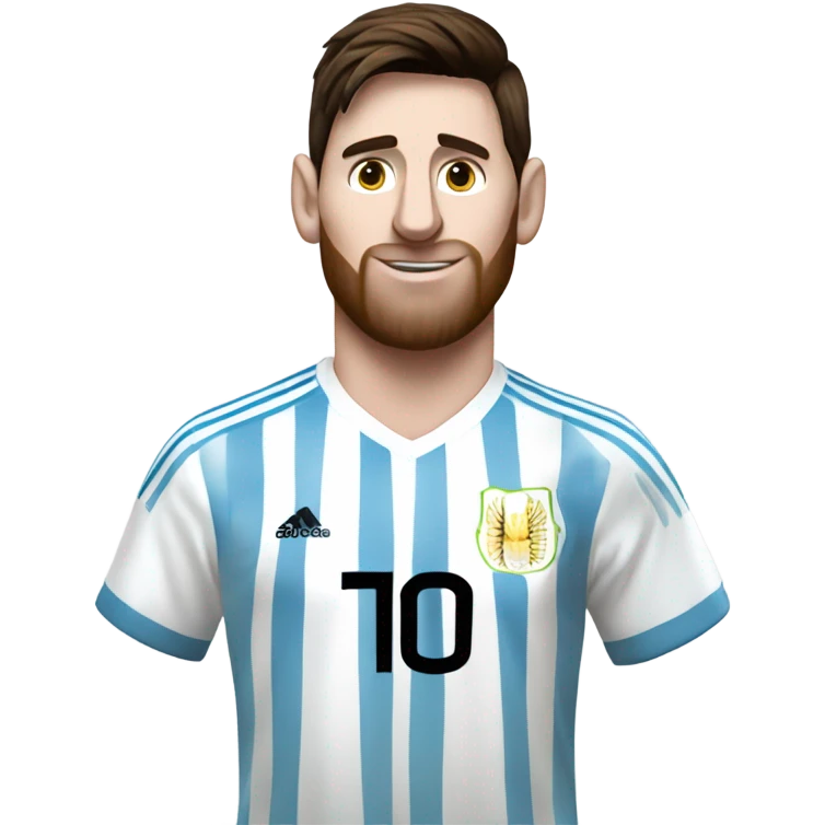 Messi con la camiseta de argentina con fondo png emoji