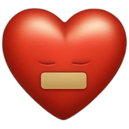 A red heart with the letter i written on it  emoji