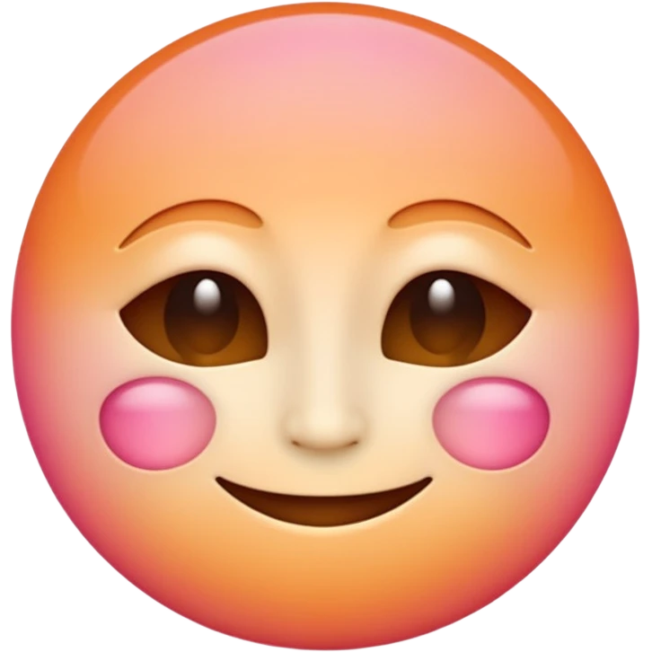 minimalist illustration of a warm glowing emoji face representing anonymous emotional connection. soft orange-pink gradient, gentle smile, organic round form, light diffusion, sense of warmth and intimacy, subtle glow around the edges, smooth and friendly aesthetic. emoji