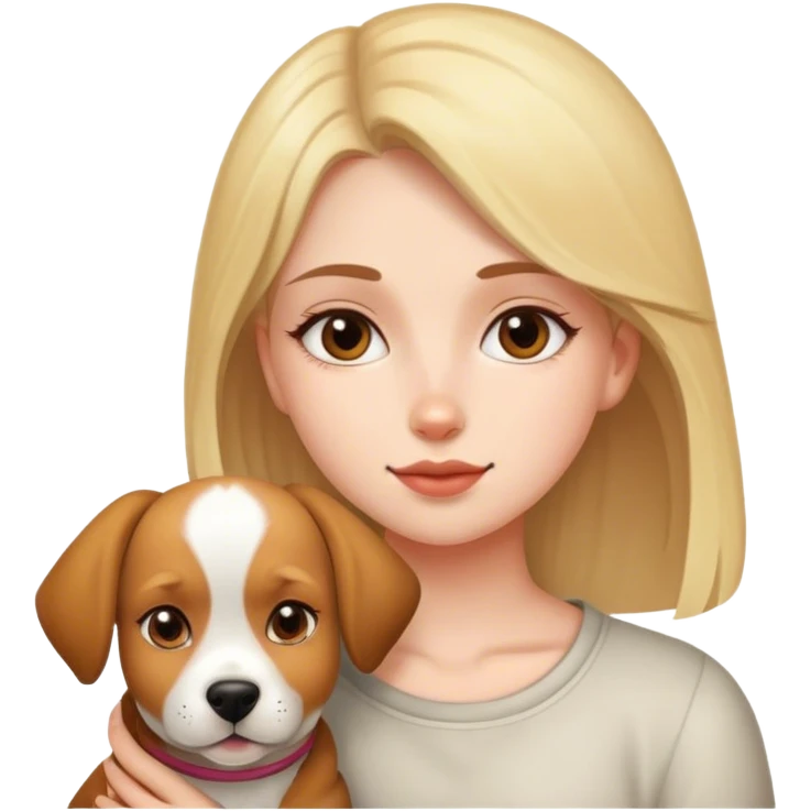 A dog with a with a girl emoji