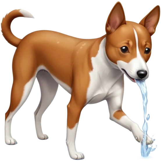 a basenji dog drinking water emoji