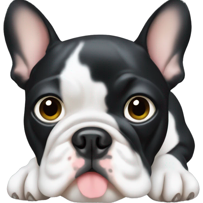 French black bulldog with white spot on chest emoji