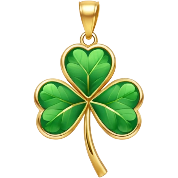 Lucky clover charm – green four-leaf clover, gold pendant emoji