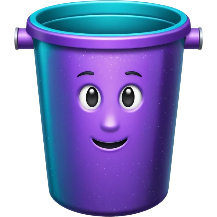 Glitter Purple and Cian rubbish bin emoji
