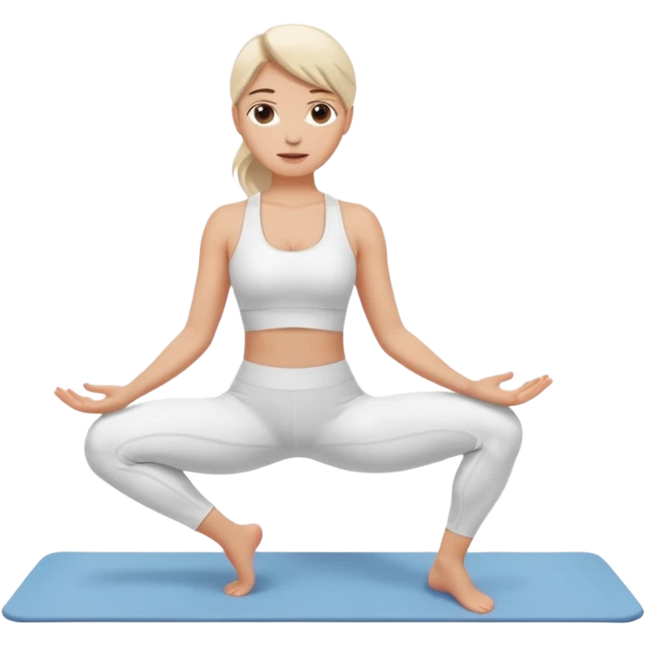 Mulher pilates roupa branca emoji