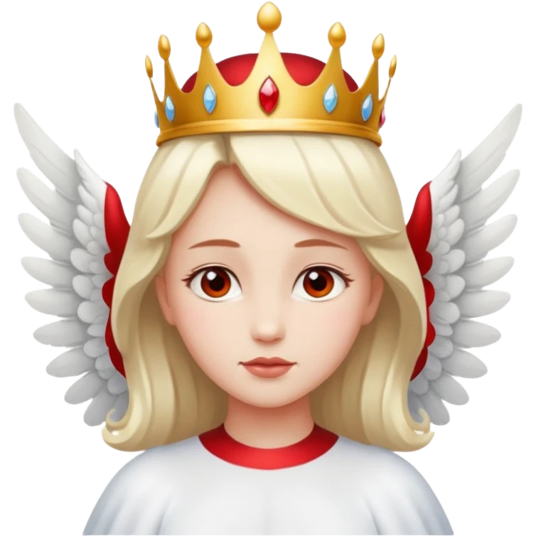 an angel with a red crown on her head, 4 wings emoji