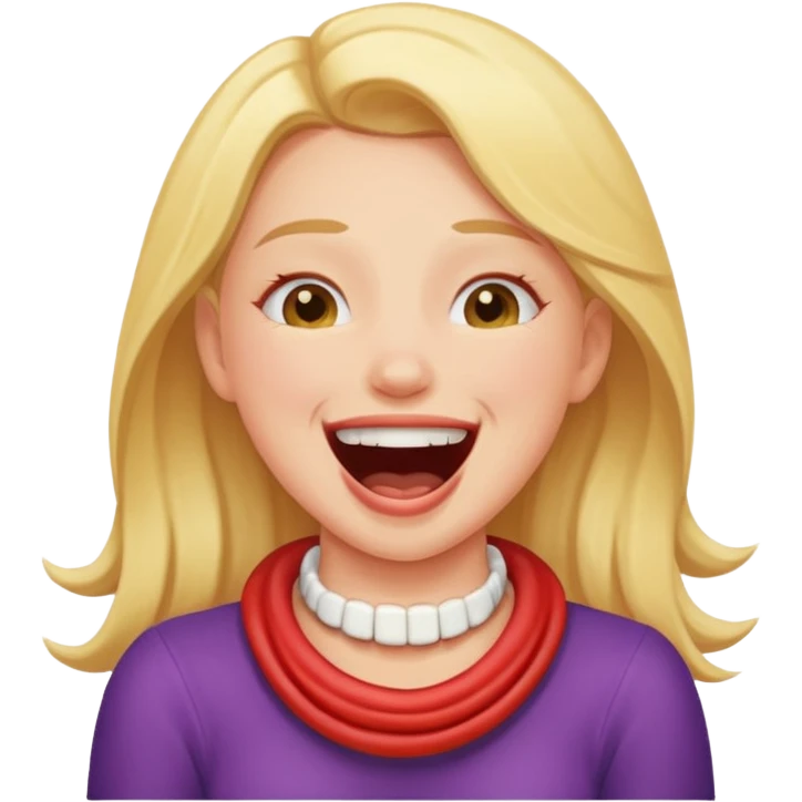 Girl choking herself laughing  emoji