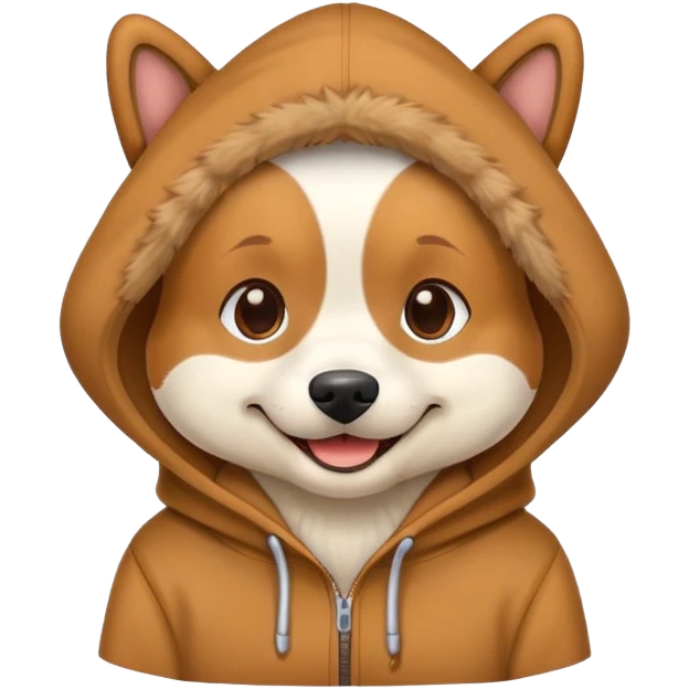 Dog wearing hoodie emoji