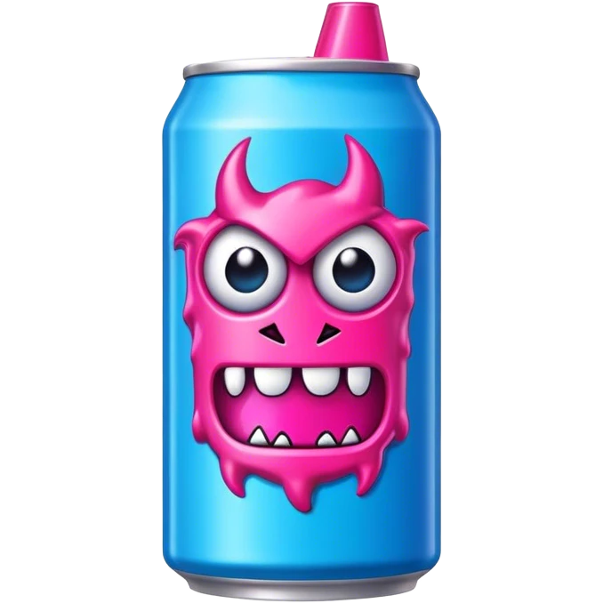 neon pink and blue energy drink "monster" emoji