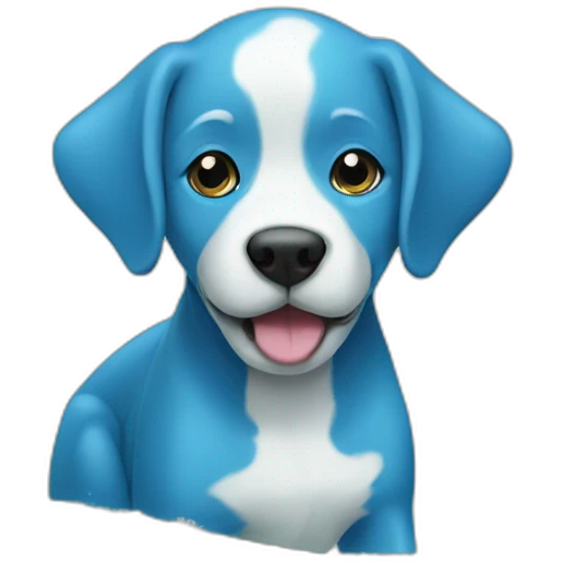 Blue dog on a green dolphin emoji