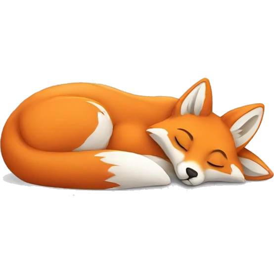 female fox sleeping emoji
