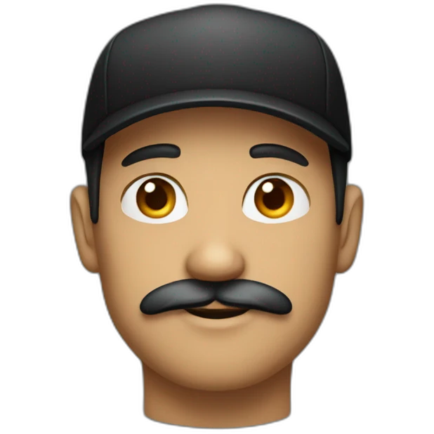 man with a black cap and a mustache emoji