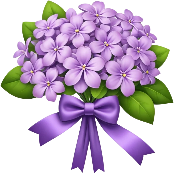 lilac flower bouquet with a bow tie emoji