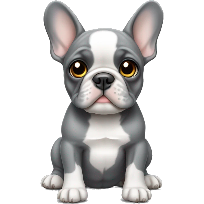 grey french bulldog puppy emoji