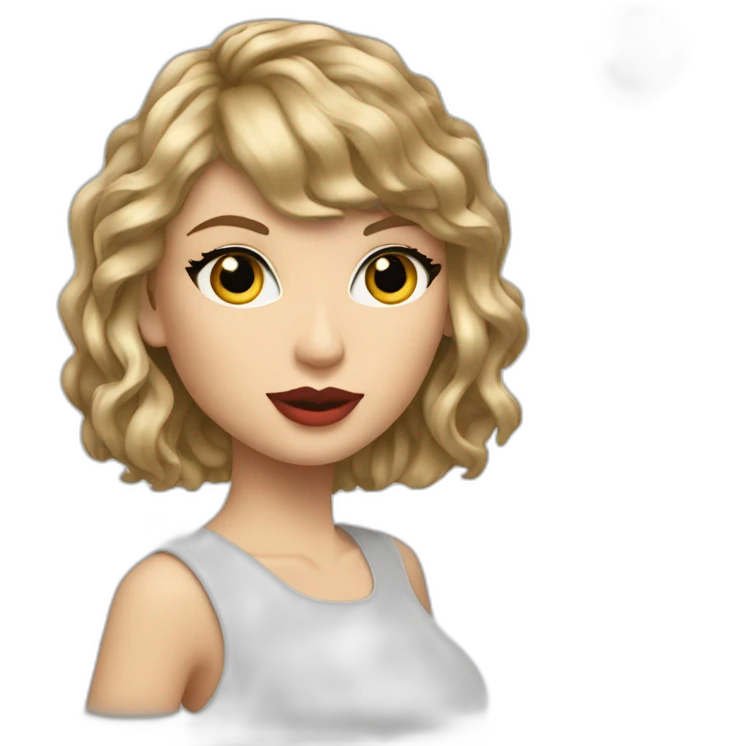 Taylor swift with a k ice emoji
