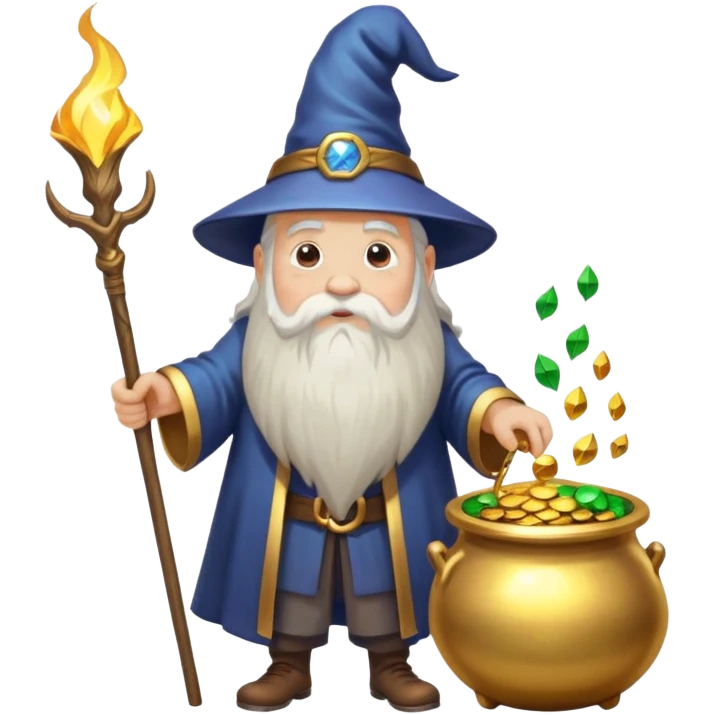 Aged wizard gotta archons enormous pot of gold emoji