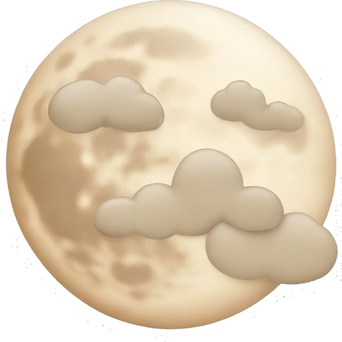 Beige moon and cloud emoji