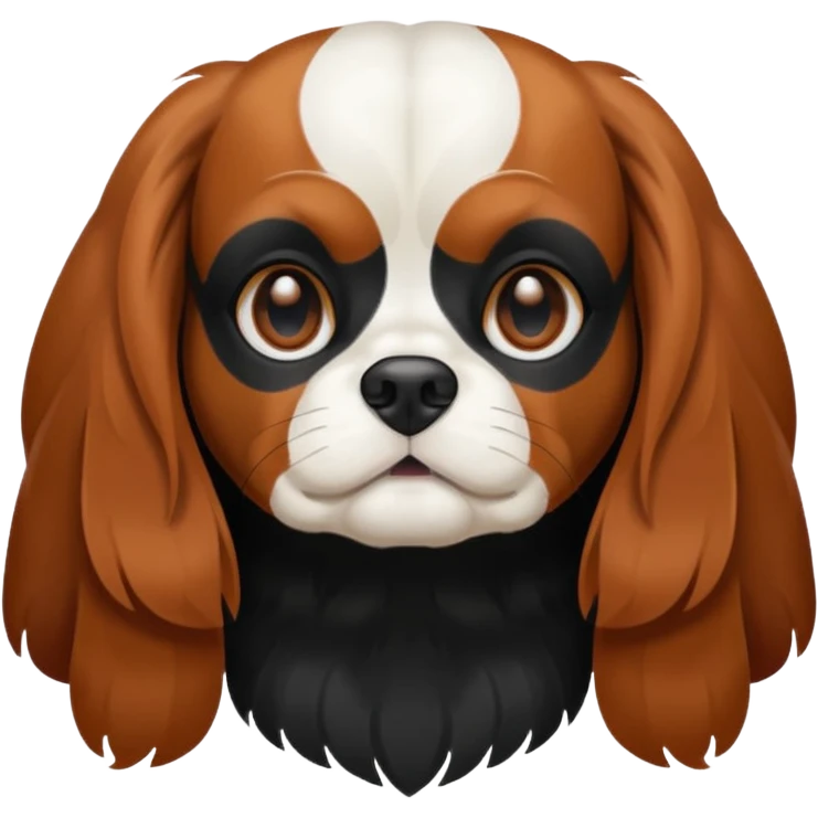 Tri color King Charles cavalier emoji
