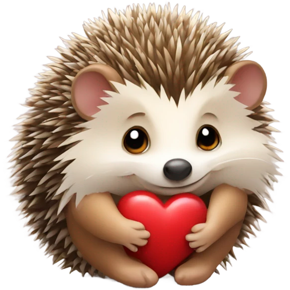 the hedgehog holds the heart emoji