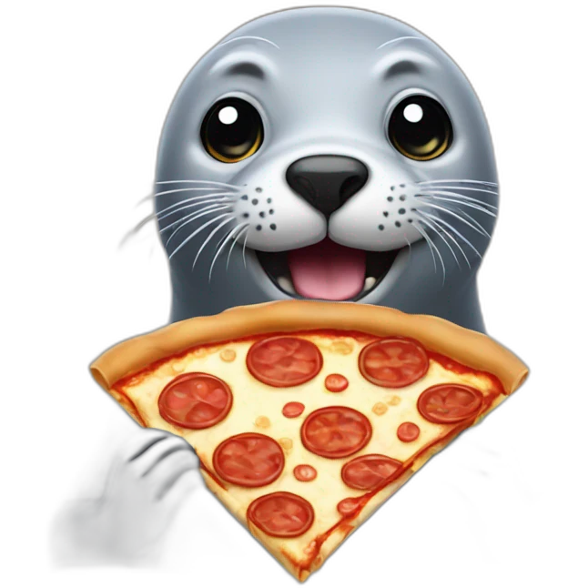 Seal eat Pizza  emoji