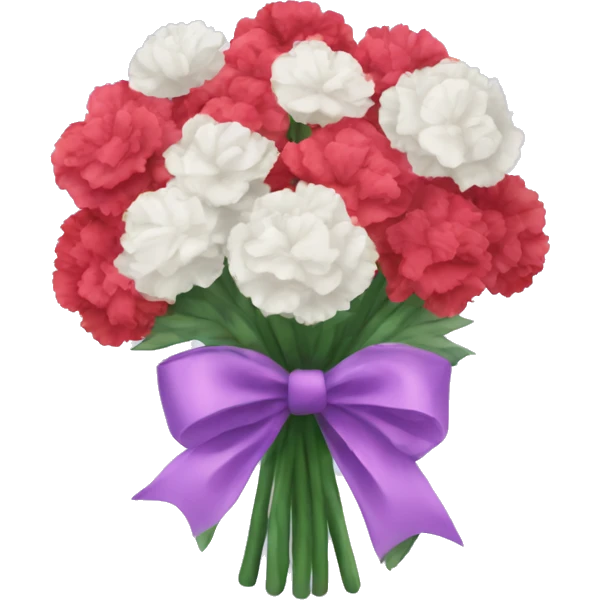 Carnations bouquet with white bow emoji
