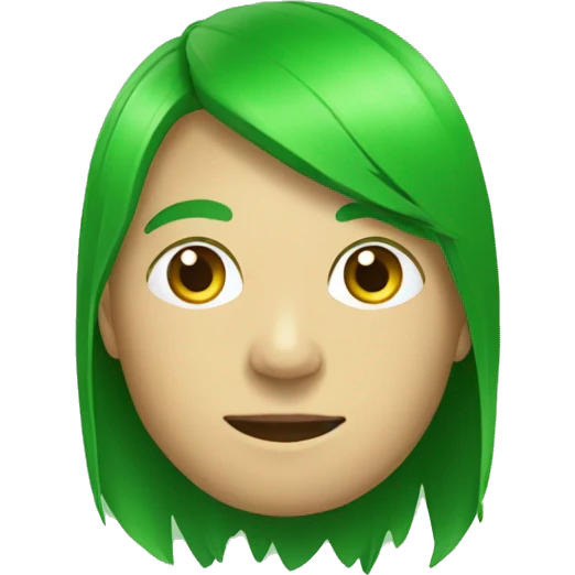 Perico verde con  cabeza azul emoji