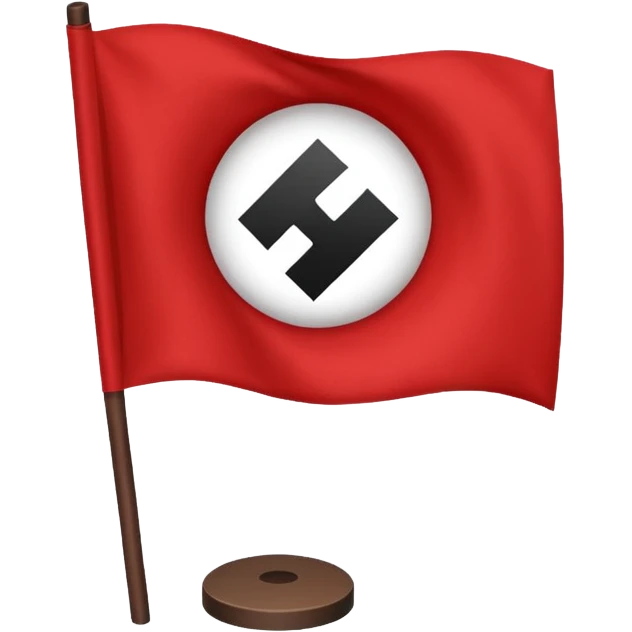 Créame un emoji de una bandera roja con un círculo blanco a un costado y una cruz dentro del circulo boanco no dentro del circulo blanco q este la cruz color negro un emoji nazi  emoji