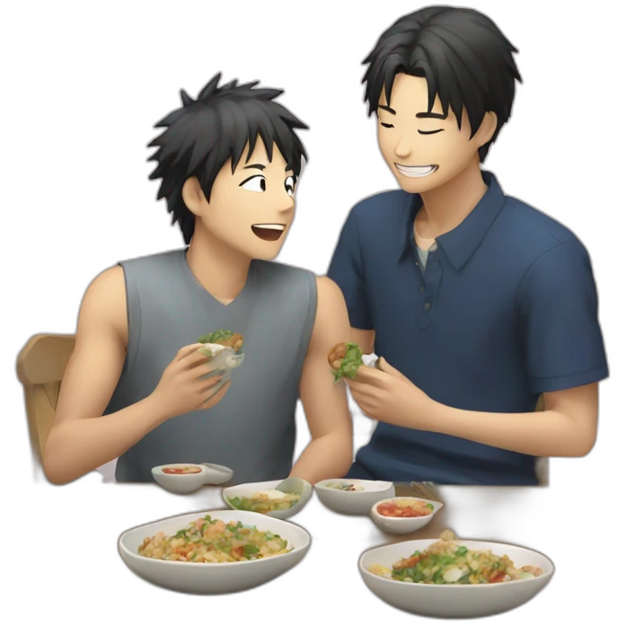 gojo satoru and jogo eating together emoji