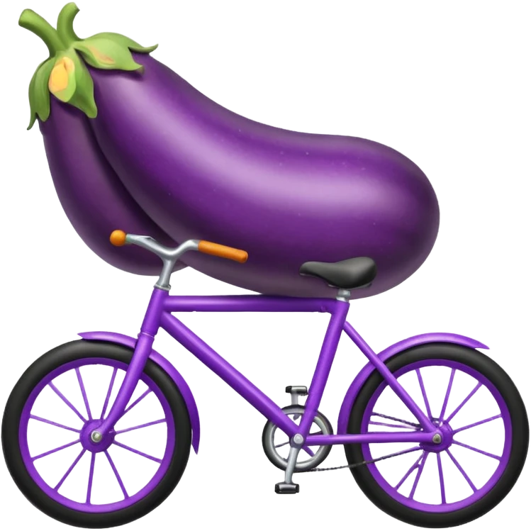 Eggplant riding a bike emoji
