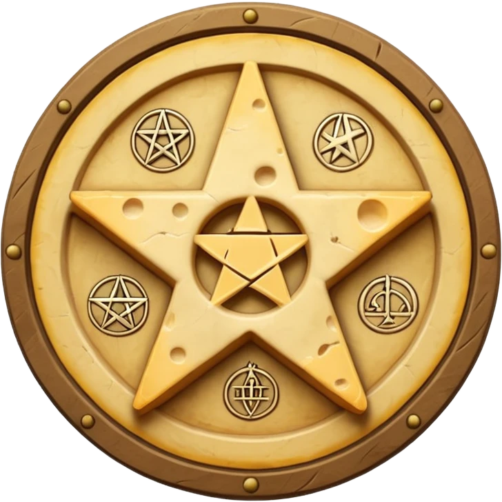 cheese wheel witchcraft occult pentagram emoji