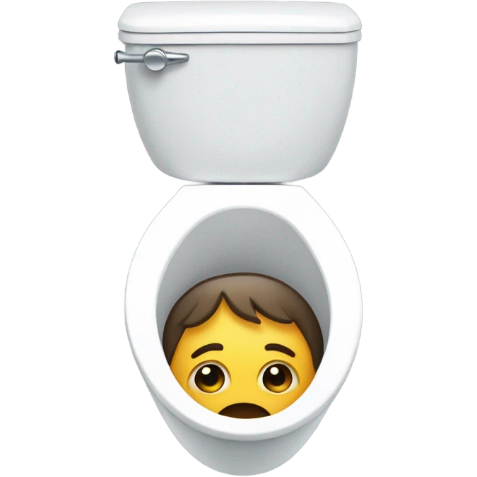Head with crazy face in toilet emoji
